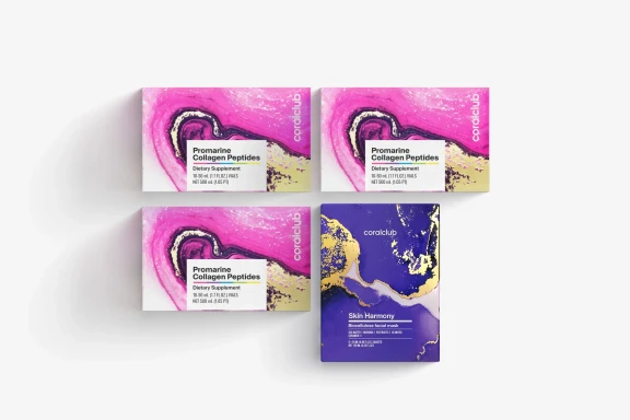 Promarin Collagen Peptides Set (1-month course) & Bio-cellulose Face Masks Skin Harmony (5 sachets)